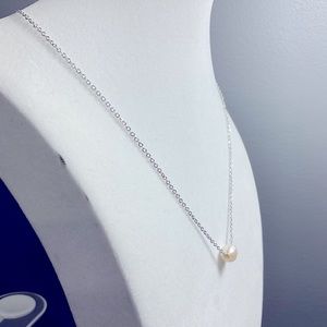 Fresh Water Genuine Pearl Pendant. Gold Plated Stainless Steel  Necklace
